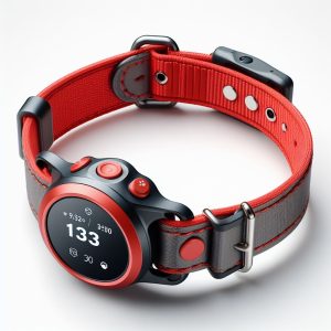 Collar con gps de color rojo